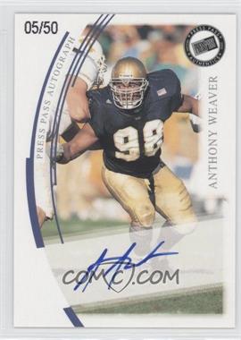 2002 Press Pass JE - Autographs - Silver #_ANWE - Anthony Weaver /50