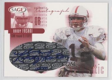 2002 SAGE - Autographs - Red #A12 - Randy Fasani /700