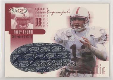 2002 SAGE - Autographs - Red #A12 - Randy Fasani /700