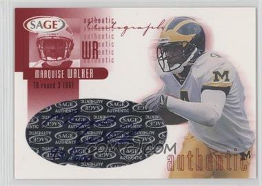 2002 SAGE - Autographs - Red #A44 - Marquise Walker /600