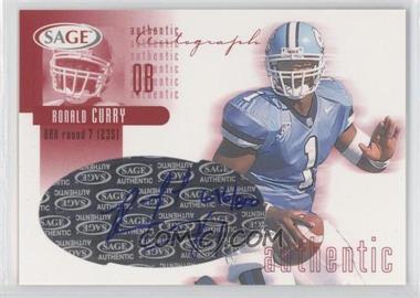 2002 SAGE - Autographs - Red #A8 - Ronald Curry /800