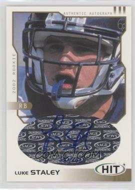 2002 SAGE Hit - Autographs - Gold #H32 - Luke Staley /250