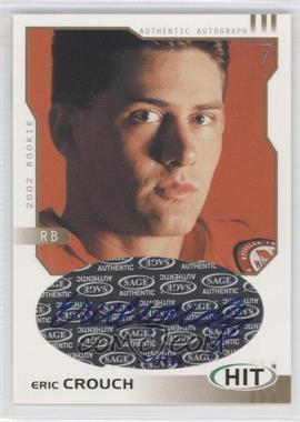 2002 SAGE Hit - Autographs - Gold #H7 - Eric Crouch /250