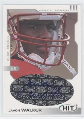 2002 SAGE Hit - Autographs - Silver #H41 - Javon Walker