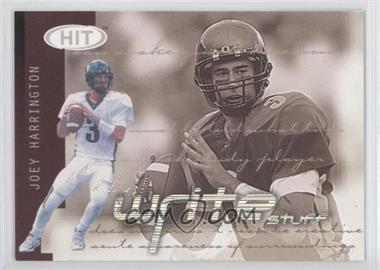 2002 SAGE Hit - The Write Stuff #8 - Joey Harrington