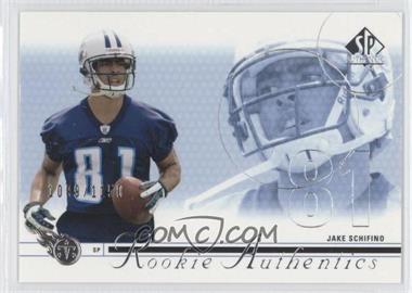 2002 SP Authentic - [Base] #167 - Rookie Authentics - Jake Schifino /1150