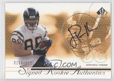 2002 SP Authentic - [Base] #207 - Signed Rookie Authentics - Justin Peelle /1150