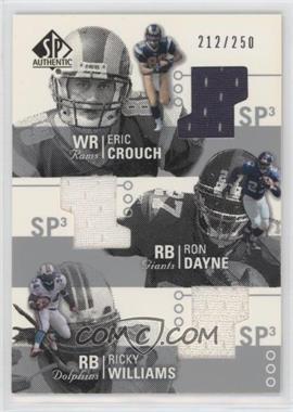 2002 SP Authentic - Threads Triple #AT3-CD - Eric Crouch, Ron Dayne, Ricky Williams /250