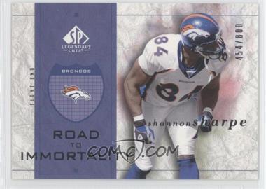 2002 SP Legendary Cuts - [Base] #120 - Road to Immortality - Shannon Sharpe /800