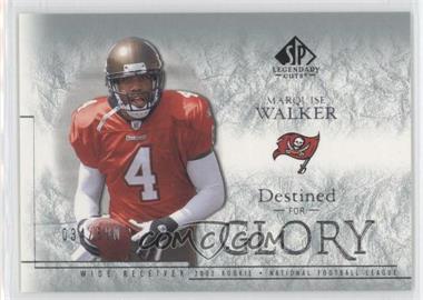 2002 SP Legendary Cuts - [Base] #139 - Destined for Glory - Marquise Walker /500