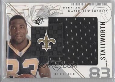 2002 SPx - Winning Materials Rookies #WMR-DS - Donte Stallworth