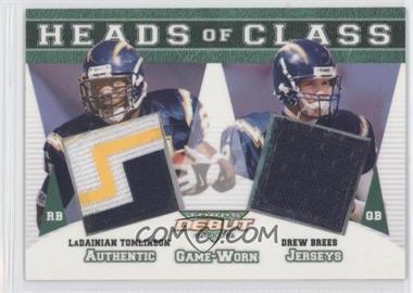 2002 Topps Debut - Head of Class Dual Relics #HC-TB - LaDainian Tomlinson, Drew Brees /399