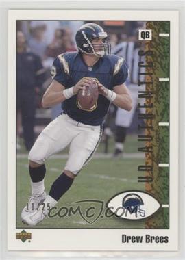 2002 UD Authentics - [Base] - Gold #72 - Drew Brees /25