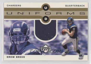 2002 Upper Deck - UD Uniforms - Gold #UDU-DB - Drew Brees /150