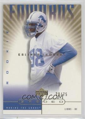 2002 Upper Deck Graded - [Base] - Gold #126 - Making the Grade - Kalimba Edwards /75