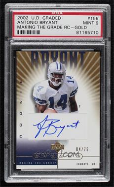 2002 Upper Deck Graded - [Base] - Gold #155 - Making the Grade - Antonio Bryant /75 [PSA 9 MINT]