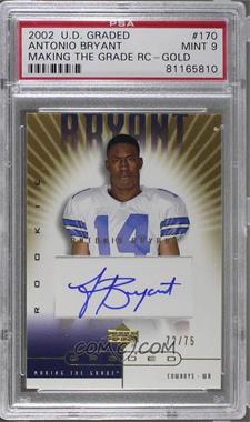 2002 Upper Deck Graded - [Base] - Gold #170 - Making the Grade - Antonio Bryant /75 [PSA 9 MINT]