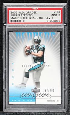 2002 Upper Deck Graded - [Base] #115 - Making the Grade - Julius Peppers /700 [PSA 9 MINT]