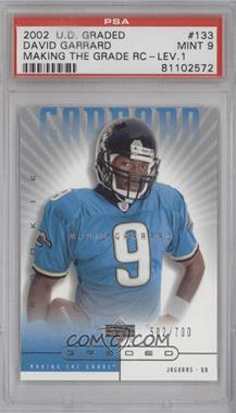 2002 Upper Deck Graded - [Base] #133 - Making the Grade - David Garrard /700 [PSA 9 MINT]