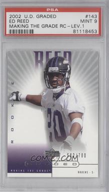 2002 Upper Deck Graded - [Base] #143 - Making the Grade - Ed Reed /700 [PSA 9 MINT]