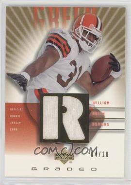 2002 Upper Deck Graded - Rookie Game Jerseys - Gold #RG-GR - William Green /10