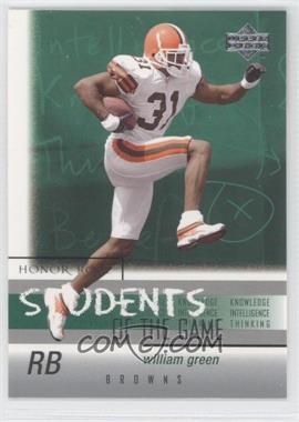 2002 Upper Deck Honor Roll - Students of the Game Running Backs #SGR-1 - William Green