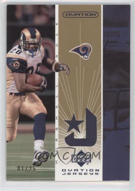 2002 Upper Deck Ovation - Jerseys - Gold #OJ-MF - Marshall Faulk /25