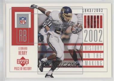 2002 Upper Deck Piece Of History - [Base] #116 - History in the Making - Leonard Henry /2002