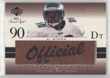 2002 Upper Deck Sweet Spot - Official Hot Spots #OHS-CS - Corey Simon /19