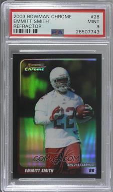 2003 Bowman Chrome - [Base] - Refractor #28 - Emmitt Smith /500 [PSA 9 MINT]