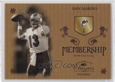 2003 Donruss Classics - Membership #M2 - Dan Marino /1500