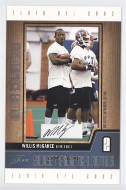 2003 Flair - Sweet Swatch - Autographs #SSAO-WM - Willis McGahee /1