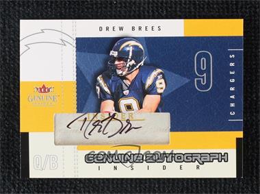 2003 Fleer Genuine Insider - Genuine Autograph Insider #AI-DB - Drew Brees