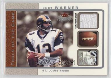 2003 Fleer Genuine Insider - Tools of the Game - Jerseys #TG-KW - Kurt Warner /199