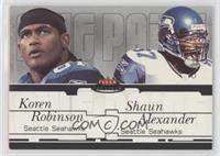 Koren Robinson, Shaun Alexander [EX to NM] #/250