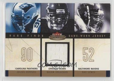 2003 Fleer Mystique - Rare Finds - Single Swatch #RF-BU - Julius Peppers, Brian Urlacher, Ray Lewis (Urlacher Jersey) /299