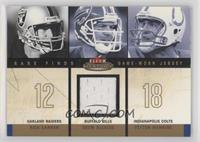 Rich Gannon, Drew Bledsoe, Peyton Manning (Bledsoe Jersey) #/299