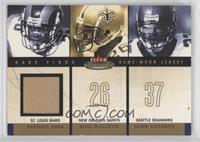 Marshall Faulk, Deuce McAllister, Shaun Alexander (Faulk Jersey) #/299