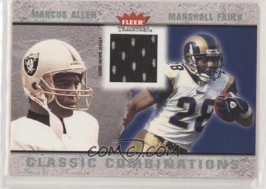 2003 Fleer Tradition - Classic Combinations - Dual Memorabilia Missing Serial Number #CCD-MA2 - Marcus Allen, Marshall Faulk