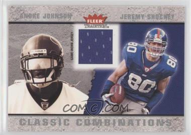 2003 Fleer Tradition - Classic Combinations - Memorabilia #CC-JS - Andre Johnson, Jeremy Shockey