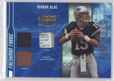 2003 Leaf Certified Materials - [Base] - Mirror Blue Materials #FF-156 - Freshman Fabric - Kliff Kingsbury /50