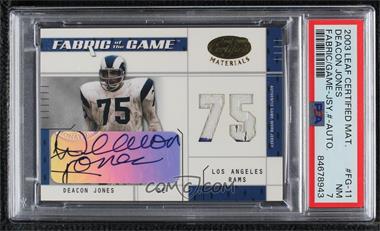 2003 Leaf Certified Materials - Fabric of the Game - Jersey Number Autograph #FG-11 - Deacon Jones /75 [PSA 7 NM]