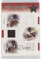 T.J. Duckett, Michael Vick, Warrick Dunn #/100