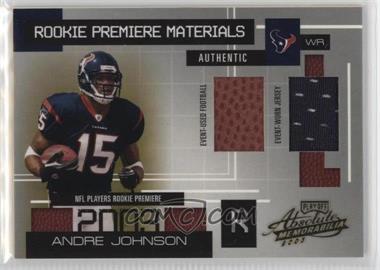 2003 Playoff Absolute Memorabilia - [Base] #165 - Rookie Premiere Materials - Andre Johnson /750