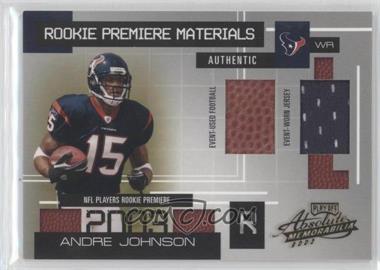 2003 Playoff Absolute Memorabilia - [Base] #165 - Rookie Premiere Materials - Andre Johnson /750