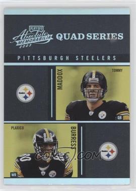 2003 Playoff Absolute Memorabilia - Quad Series #QS-11 - Hines Ward, Tommy Maddox, Plaxico Burress, Antwaan Randle El