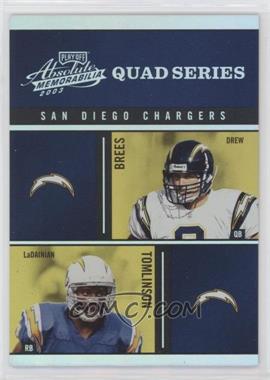 2003 Playoff Absolute Memorabilia - Quad Series #QS-12 - Quentin Jammer, David Boston, Drew Brees, LaDainian Tomlinson