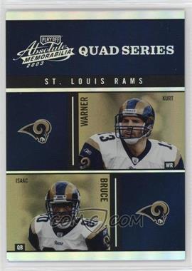 2003 Playoff Absolute Memorabilia - Quad Series #QS-25 - Kurt Warner, Isaac Bruce, Torry Holt, Marshall Faulk