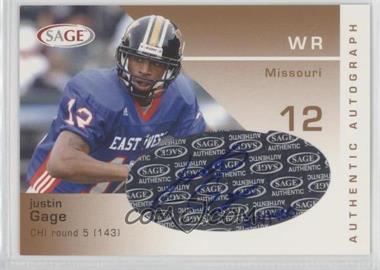 2003 SAGE - Autographs - Bronze #A16 - Justin Gage /460