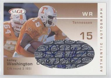 2003 SAGE - Autographs - Bronze #A42 - Kelley Washington /55